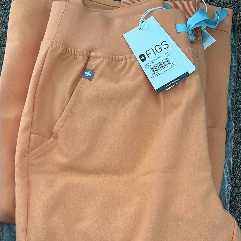 Figs Orange Joggers with Elastic Waistband